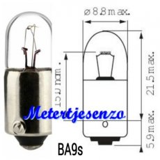 Lampje BA9s 6 volt 4W Geel