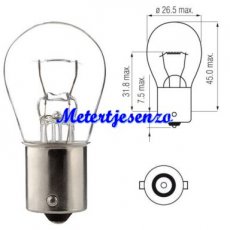 Lamp BA15s 6 volt 15Watt nr:BA15s/15w