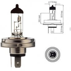 Lamp H4 P45T voet 6V 60/55W nr:P45T H4