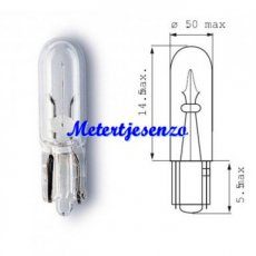 Lampje T5 12 volt 2 watt T5_2W